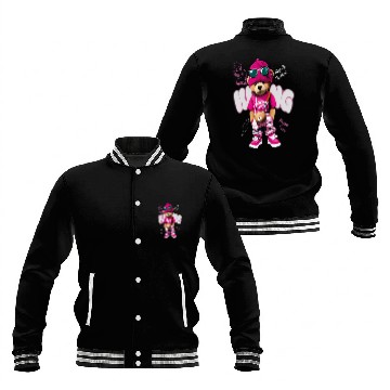 Discover Trendy Teddy Bear Streetwear Design Baseball Jackets