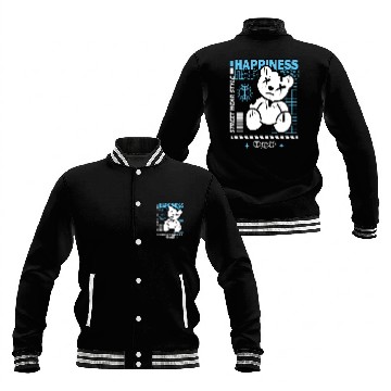 Discover Urban Graffiti Teddy Bear Design Baseball Jackets