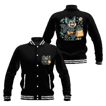 Discover Cute Bat with Candy Bag Halloween Design Baseball Jackets