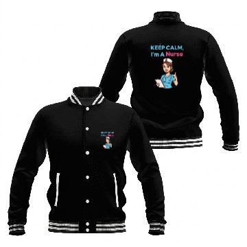 Discover Keep Calm I'm a Nurse Illustration Baseball Jackets