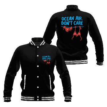 Discover Ocean Air Don't Care Bikini Humor Baseball Jackets