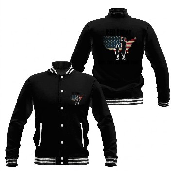 Discover RED Friday (black letters) Baseball Jackets
