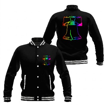 Discover Rainbow Liberty Bell Baseball Jackets