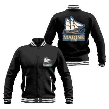 Discover marine life logo Baseball Jackets