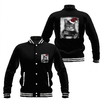 Discover Cat Christmas Thief Baseball Jackets