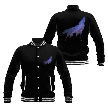 Discover Wolf wolves galaxy howl Baseball Jackets
