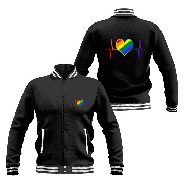 Discover Pride Heart Beat Pride LGBT Community Pride Gifts Baseball Jackets