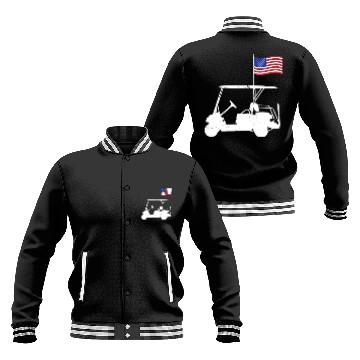 Discover Funny Patriotic Golf Wear USA Flag Golf Cart Baseball Jackets