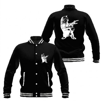 Discover Gunslinger Kitty Cat gun cat Baseball Jackets