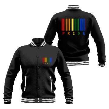 Discover Gay Pride Flag Pride Barcode LGBT Baseball Jackets