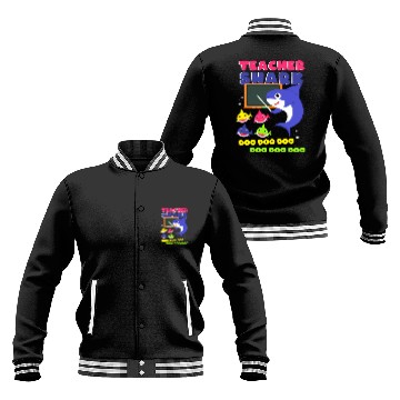 Discover Funny Teacher Shark Preschool Teacher Baseball Jackets
