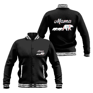 Discover Floral Mama Bear Mom of 2 Mama Bear and Cubs Baseball Jackets