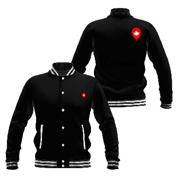 Discover Canadian Maple Leaf Balloon Design Baseball Jackets