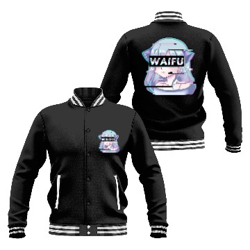Discover Aesthetic Vaporwave Anime Girl Baseball Jackets