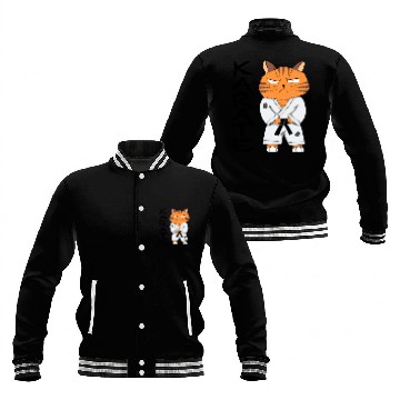 Discover Karate Cat Baseball Jackets