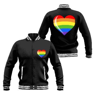 Discover LGBTQ Heart - Rainbow LGBT Heart Pride Month Human Baseball Jackets