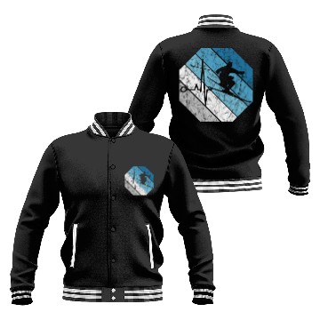 Discover Ski Skiing Skier Mountains Retro Gift Winter Snow Baseball Jackets
