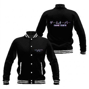 Discover Vaporwave Game Over Japanese Text Gift Baseball Jackets