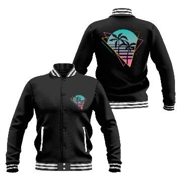Discover Vaporwave palm trees sunset retro neon vintage 80s Baseball Jackets