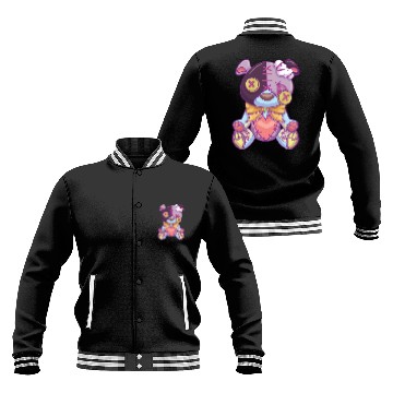 Discover Pastel Goth Teddy Bear Japanese Anime Kawaii Baseball Jackets