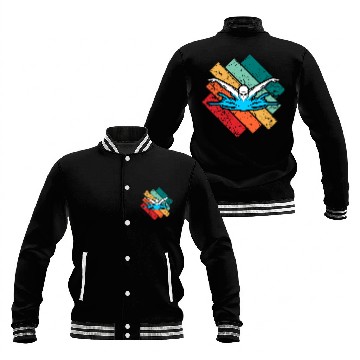Discover Swim Swimming Baseball Jackets