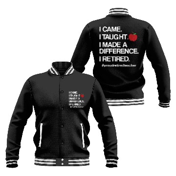 Discover Funny Teacher Retirement Retired School Teacher Baseball Jackets