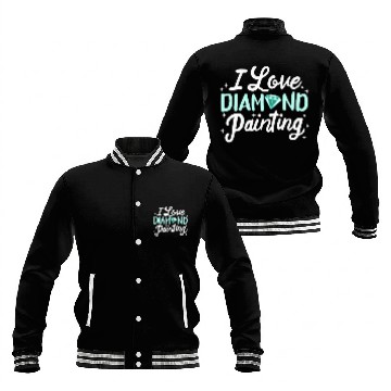 Discover I love Diamond Painting Baseball Jackets