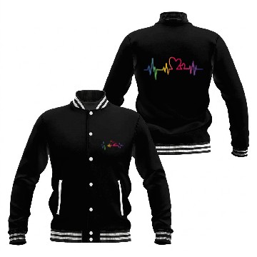 Discover Pride Rainbow heart beat Baseball Jackets