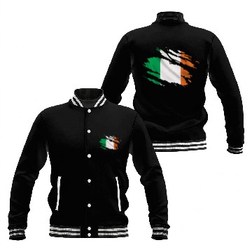Discover Ireland Ripped Flag Baseball Jackets