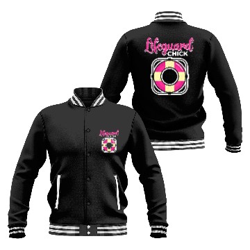 Discover Lifeguard Chick Rescuer Pool Guard Lifeguarding Baseball Jackets