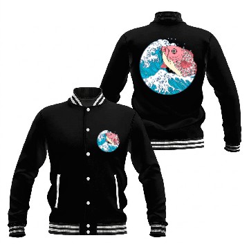 Discover Japanese Koi Fish Great Kanagawa Wave Baseball Jackets