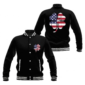 Discover St. Patrick's Day Irish American Flag Shamrock Baseball Jackets