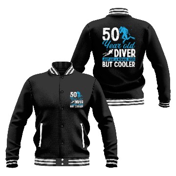 Discover 50th Birthday Scuba Divers Scuba Diving 50 Years Baseball Jackets