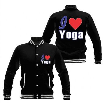 Discover i love yoga Baseball Jackets