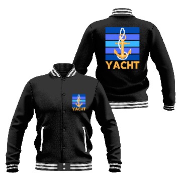 Discover YACHT ANCHOR ORANGE AND BLUE OCEAN SEA CAPTAIN Baseball Jackets