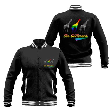 Discover Colorful Giraffe LGBTQ Gay Pride Rainbow Flag Baseball Jackets