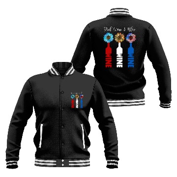 Discover Red Wine Blue 4th Of July Baseball Jackets