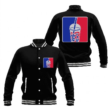 Discover Red blue bubble tea Baseball Jackets