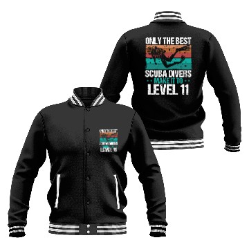 Discover 11 Scuba Diving Level 11 Year Diver Snorkeling Baseball Jackets