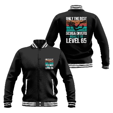 Discover 65 Scuba Diving Level 65 Year Diver Snorkeling Baseball Jackets