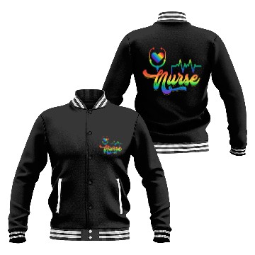 Discover LGBTQIA+ Nurse Hospital Stethoscope Baseball Jackets