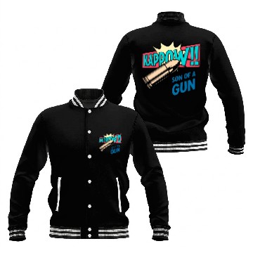 Discover Kappow Bullets Gun Explosion Big bang Aesthetic Baseball Jackets