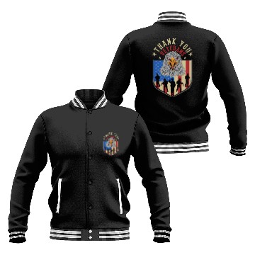 Discover Eagle Veterans Day Patriotic Soldiers US Flag Baseball Jackets