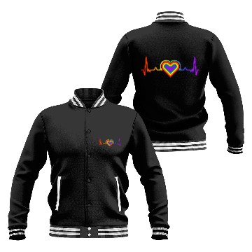 Discover Rainbow Heart LGBTQ Lesbian Gay Pride Baseball Jackets