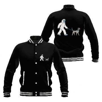Discover Bigfoot Sasquatch Walking Irish Wolfhound Baseball Jackets
