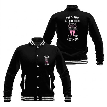 Discover Cat Lover Full Time Cat Mom Baseball Jackets