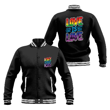 Discover Gay Pride Lesbian LGBT Rainbow Love is Love Baseball Jackets