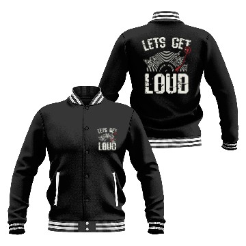 Discover Let's Get Loud Musician Turntable Music Vinyl Reco Baseball Jackets