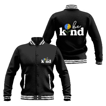 Discover Be Kind Yellow Blue Sunflower World Down Syndrome Baseball Jackets