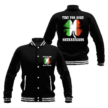Discover Irish Flag Clover Time For Some Shenanigans Baseball Jackets